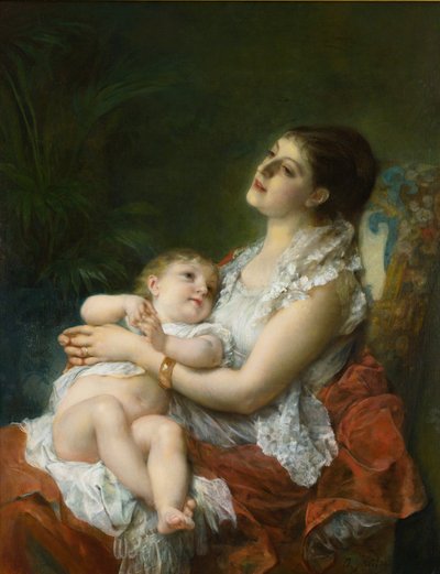 Die Umarmung einer Mutter von Adolphe Jourdan